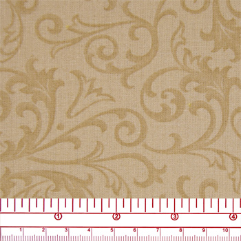 Tan Baroque 108'' wide 100% Cotton Quilt Backing by the  metre pieces